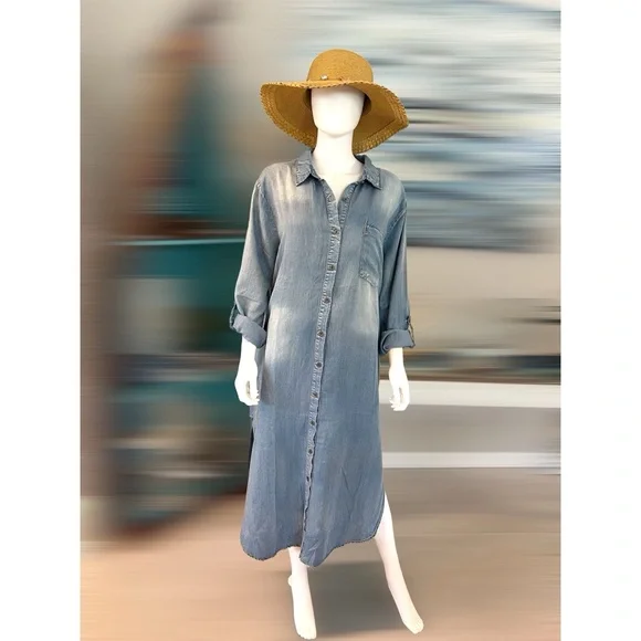 UNBRANDED Cute washed out denim blue tunic dress sz 1X 2X 3X - Picture 2 of 5